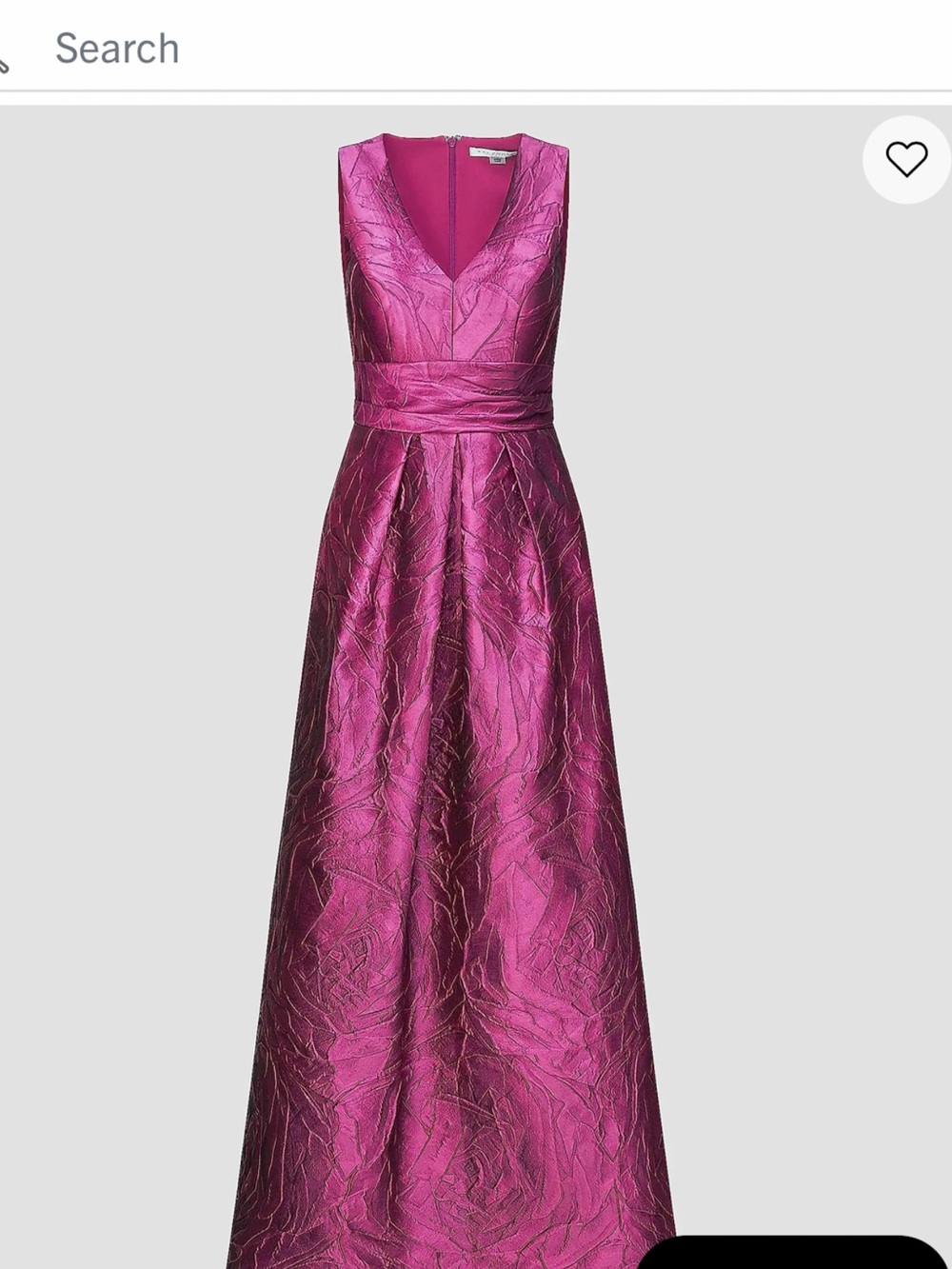 Women’s formal gown Kay Unger Fuchsia Textured Satin V-Neck Formal Gown
